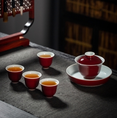 信记号霁红茶具套组