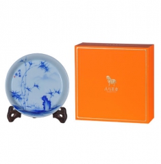 青花竹石图承露壶承