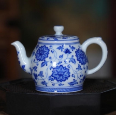 青花莲心化羽壶