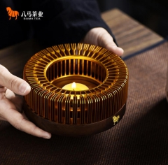 【单人品茗套装】铝合金镂空暖茶炉