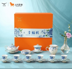 幸福礼-铂金青花22头中式茶具(6人位)