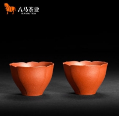玉成窑莲心紫砂对杯
