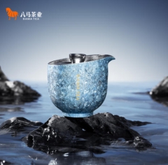 钛好用-纯钛双层泡茶器-冰晶蓝